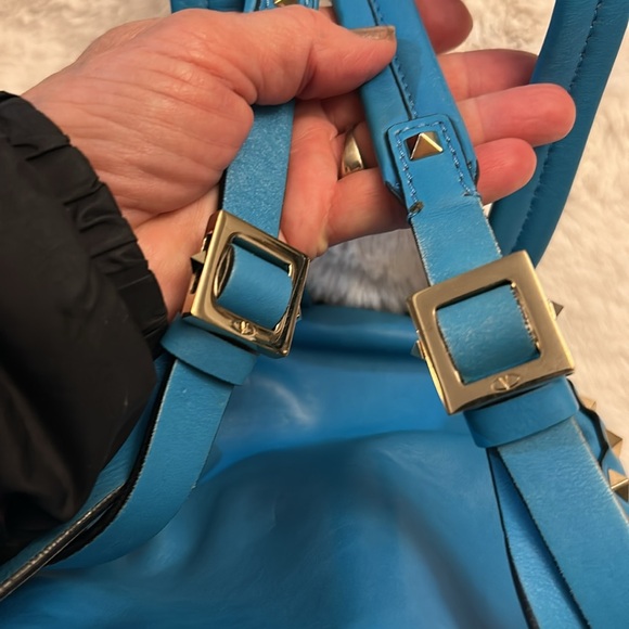 Valentino Garavani Aqua blue leather studded mini backpack - Picture 16 of 17